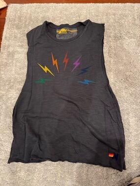 BARELY WORN AVIATOR NATION CUTOFF TEE